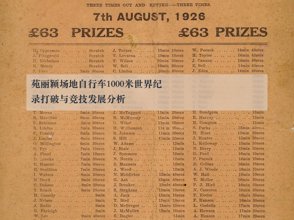 苑丽颖场地自行车1000米世界纪录打破与竞技发展分析